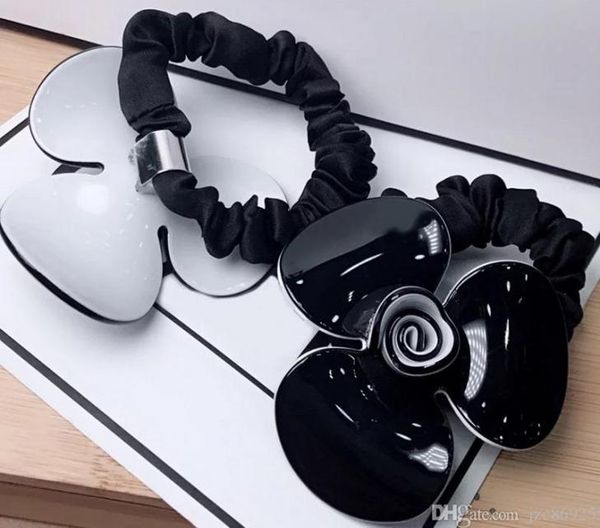 

65cm black and white acrylic hair ring camellia rubber bands head rope for ladys collection fashion classic items jewelry headdre4254599, Pink