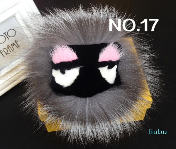

fashion luxury designer cute lovely hand made fur little moster ball bag charm key chain 40 models7491247, Silver