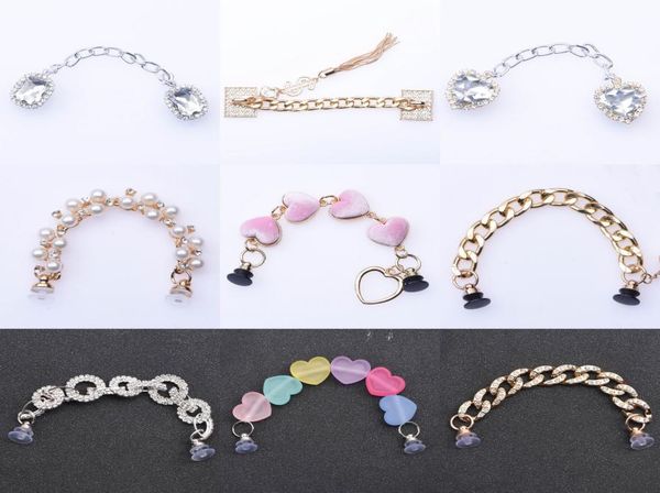 

shoe parts accessories 1 pcs new designer chain shoe charms metal charm decoration for pendant buckle girl gift q06184211539, White;pink