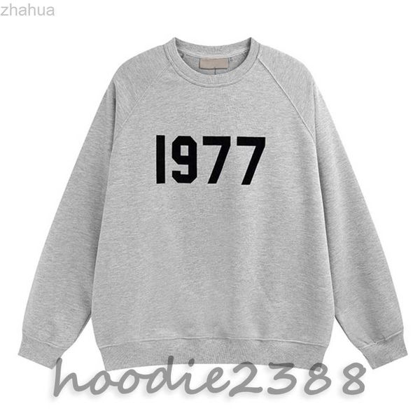 

ess 1977 designer esen men's esenta pullover sweatshirt oversized garment men's and women's long sleeve digital print crewnec, Black