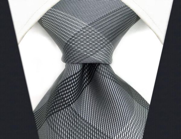 

s1 checked black dark gray plaids men039s ties neckties extra long size fashion 100 silk jacquard woven6079037, Blue;purple