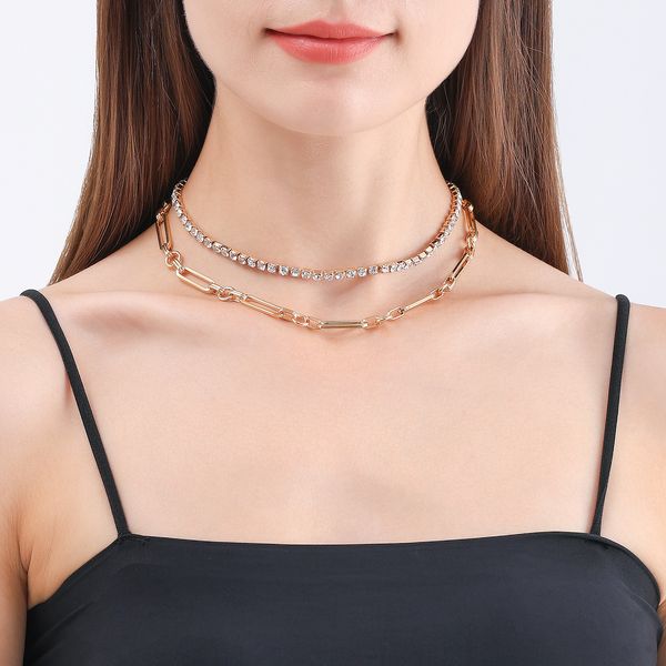 

personality splice metal claw chain collar hip hop style simple necklace, Silver