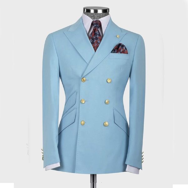 

mens suits blazers sky blue classic men suit slim fit 2 piece jacket pants double breasted wedding groom man tailor made male blazer masculi, White;black
