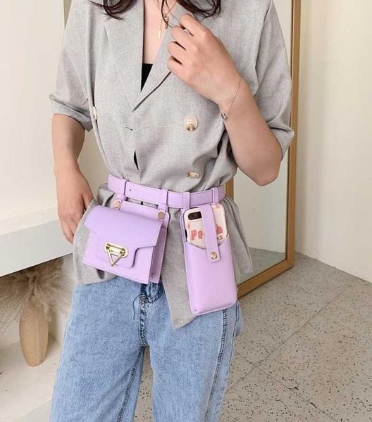 

2pcs woman waist bag luxury designer belt bag female highquality leather flap fanny pack shoulder cross body chest bag hip bags t6423980