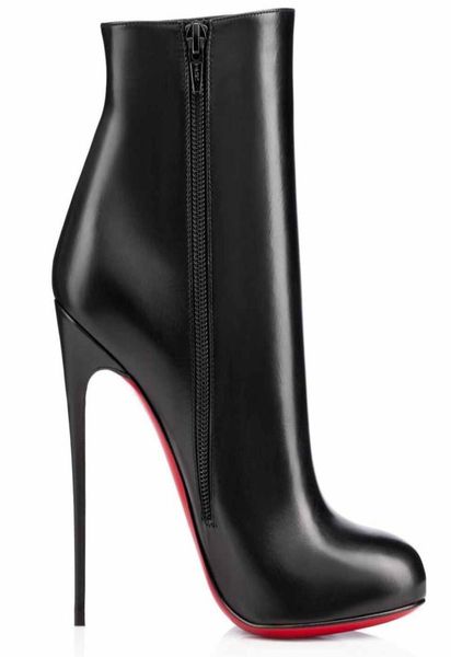 

elegant winter fifi booty luxury women's s ankle boots round toe lady booties fashion nice dress party eu35-43 with box9200104, Black