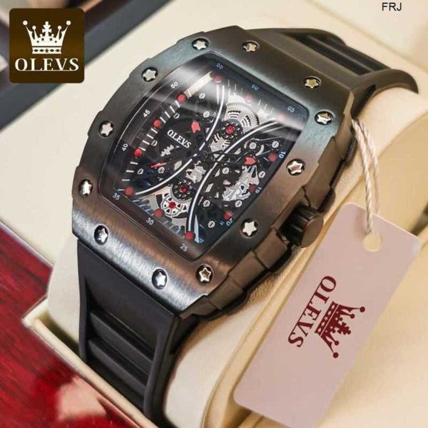 

designer watches richads milles miller wine bucket male dominant new concept rubber hollow out fully automatic mechanical with night glow an, Slivery;black