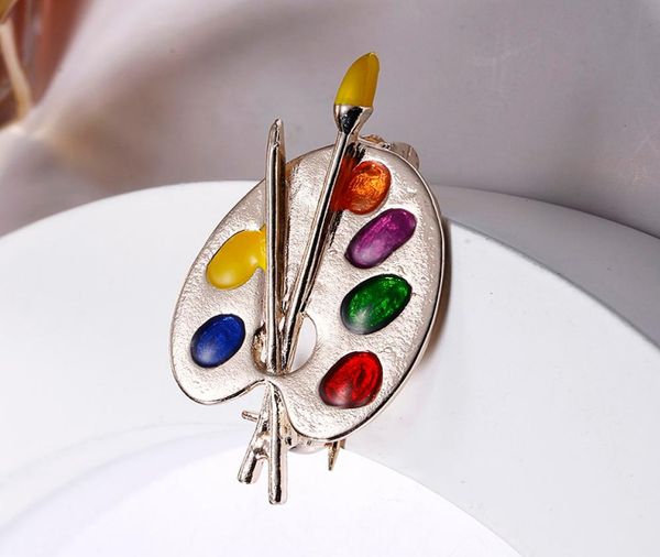 

colorful fashion brooch enamel artist decorative palette badge children dress costume sweater bag lapel pins gift7132478, Blue;slivery