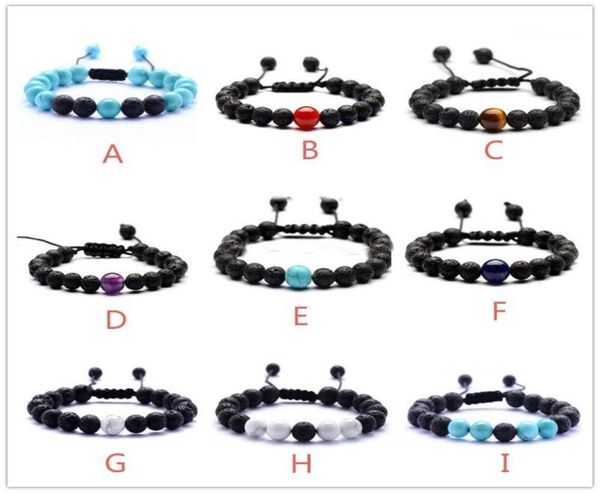 

9 colors 8mm natural lava stone beads tiger039s eye turquoise bracelet aromatherapy essential oil diffuser bracelet for women5597150, Golden;silver