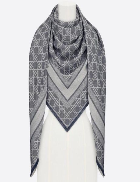 

women denim shawl 140140 cm fringedend wraps fashion designer lady wool silk cashmere jacquard band scarf7835021, Blue;gray