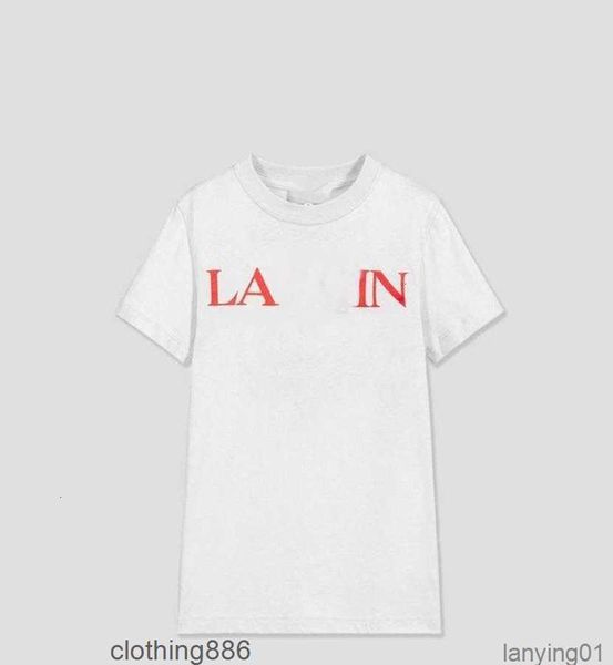 

ss23 designer lanvins t shirt fashion brand t-shirt women's spring and summer printed cotton men's short sleeve couple half loose, White;black
