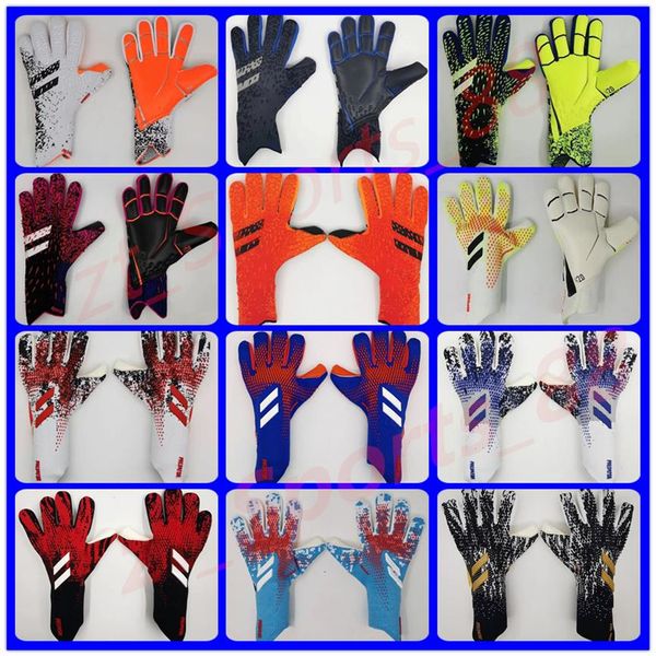 

new goalkeeper gloves finger protection professional men football gloves adults kids thicker goalie soccer glove186d, Black