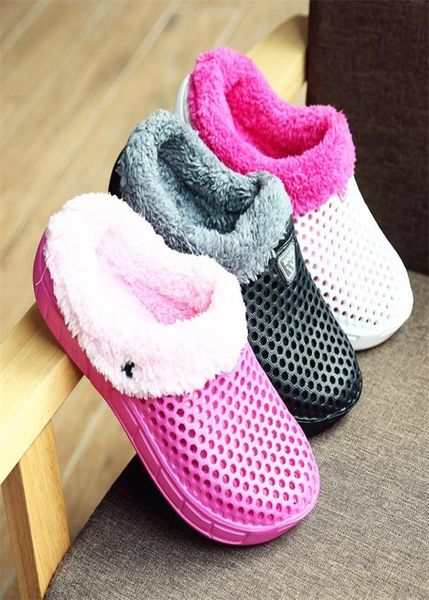 

sts women slippers winter fur shoes warm ladies indoor sandals female winter loafers plus velvet clogs garden shoes 2012034246636, Black