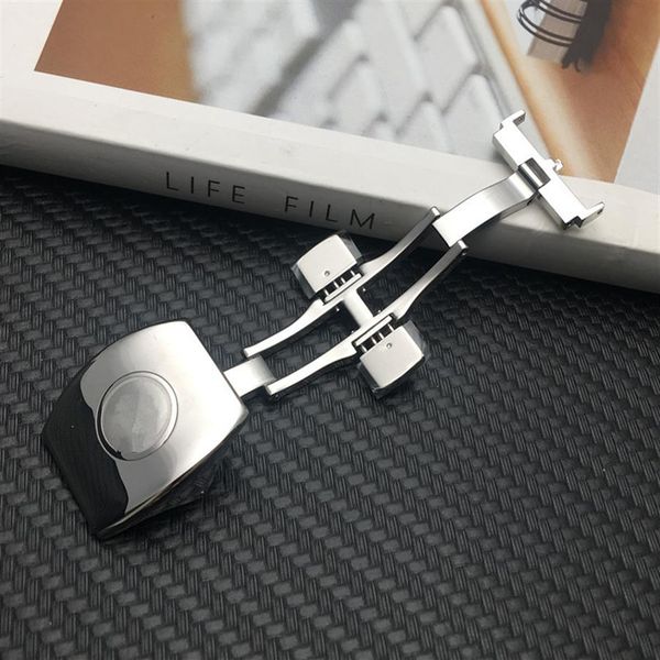 

20mm buckle stainless steel butterfly folding buckle suitable for fit franck muller series watchband clasp watch clasp3287, Black;brown