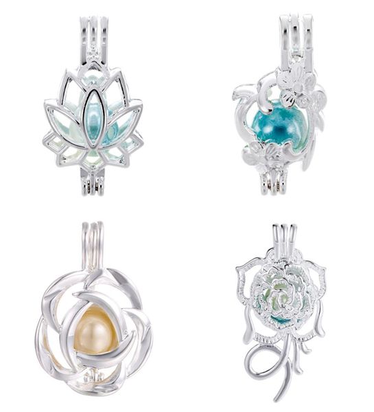 

more style for you to chooseflower pearl cage beads cage essential oil diffuser locket cage pendant diy pendants4330519, Silver