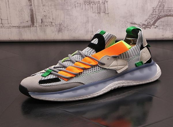 

luxury designers dress wedding party shoes mesh male laceup casual sneakers fashion breathable round toe thick botto3986251, Black