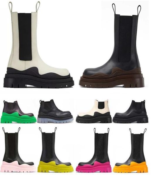 

tire women designer boots chelsea over knee boot fashion men woman motocycle ankle half anti-slip platform winter snow booties shoes5557379, Black