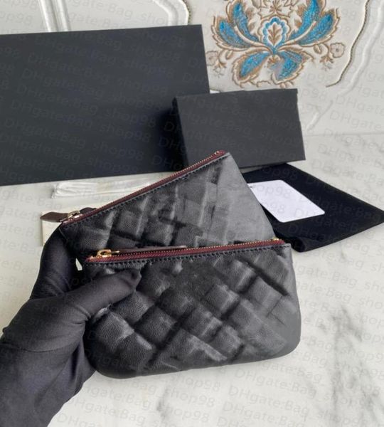 

7a women bag handbag coin purse large capacity classic cf diamond pattern imported goat skin caviar material bank card bag fas8411267, Red;black