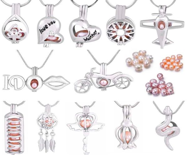 

attractive fashion jewelry silver cage pendant with rice pearl mother lovemotorcycleflowerdelucestackablei do hollow out cha5463099