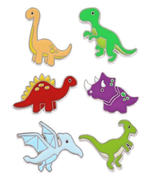 

customized dinosaur enamel charm brooches cute cartoon animal children student shirt jewelry fun colorful charms bulk enamel pins 1373950, Gray