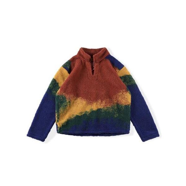 

cp hoodies high street tide ins men's and women's rainbow woven fleece loose fit pullover sweatshirt257v, Black