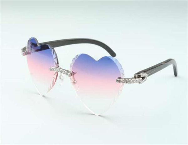 

direct s new heart shaped cutting lens diamonds sunglasses 8300687 natural black buffalo horn temples size 5818140 mm8361747, White;black