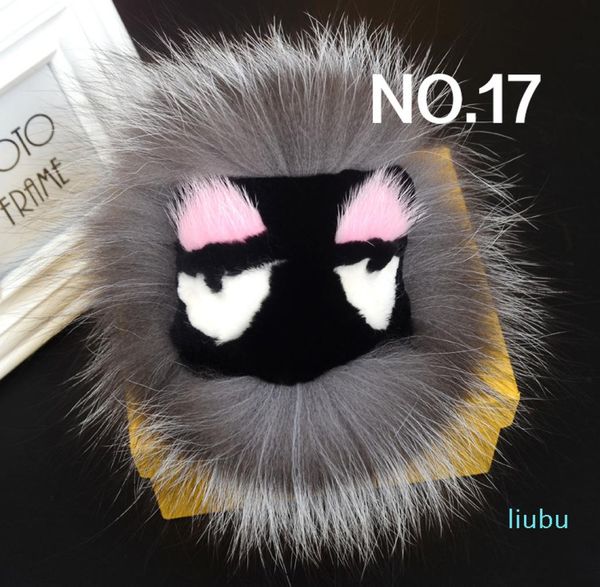 

fashion luxury designer cute lovely hand made fur little moster ball bag charm key chain 40 models2542876, Silver