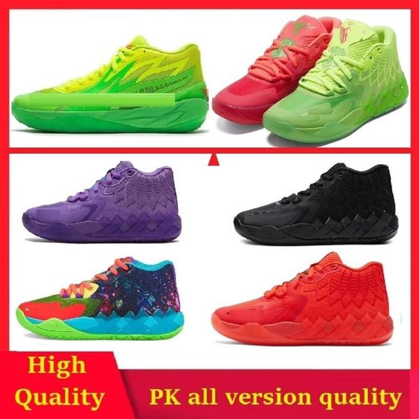 

kids lamelo ball mb01 rick morty running shoes grade school basketball shoes for sale sport shoe trainner sneakers us4-us12, Black