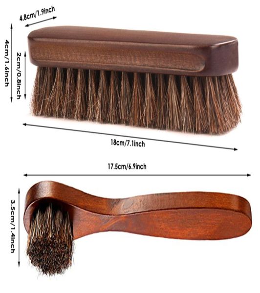 

quot horsehair shoe shine brush soft genuine horse hair bristles beech handle for shoes boots other leather care2029677, White;pink