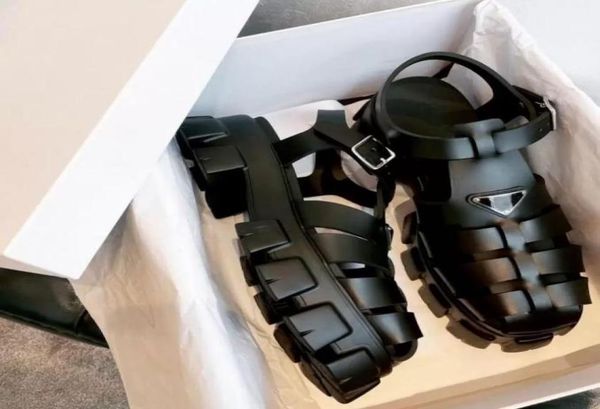 

women roman sandal triangle sandals monolith shoes brushed leather black white leathers high heels platform flats wedge shoe3120480