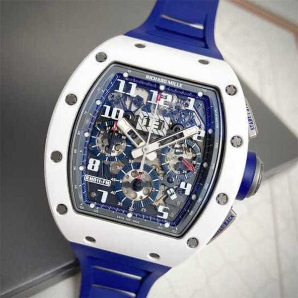 

richarmilles watches designer watches mechanical wrist watch swiss movement mens wristwatch rm pilot sport wrist rm011 white ceramic polo li, Slivery;black