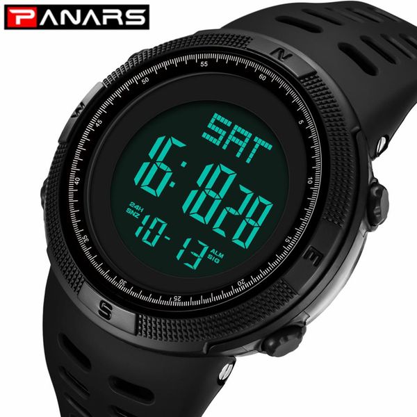

panars waterproof mens watches new fashion casual led digital outdoor sports watch men multifunction student wrist watches249b, Slivery;brown