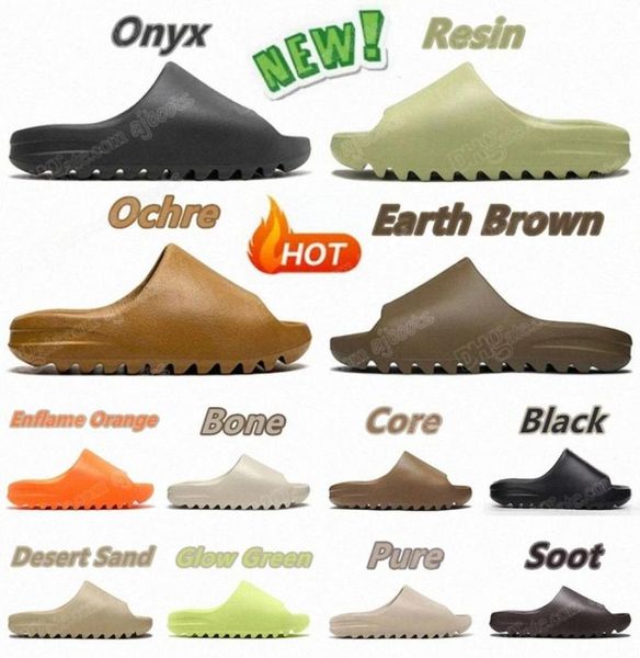 

designer slipper men eva rubber woman comfortable sandals new colleettion glow green soot onyx black bone white resin slides 3790601