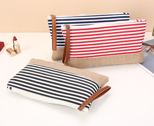 

10pcs cosmetic bags women nylonlinen strapes large capacity wash stoage bag6524227