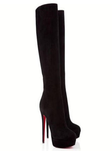 

elegant name women boots eloise botta bottes knee long boot platform high heels lady black soft leather booties9363552