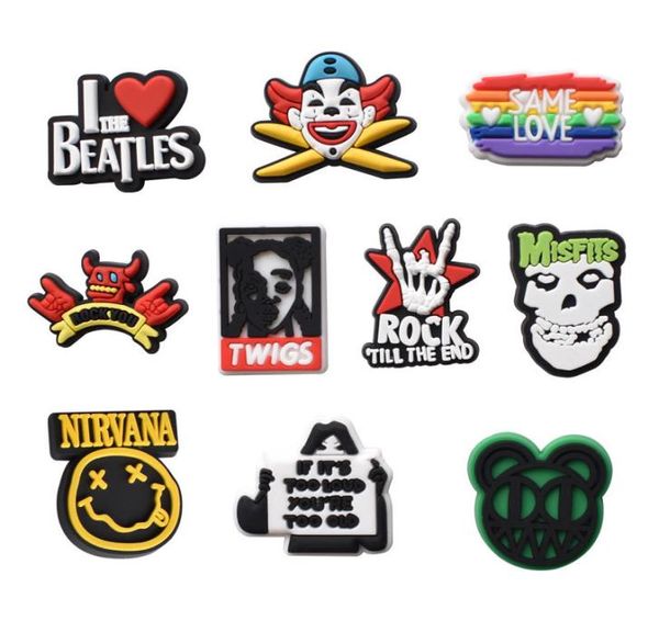 

rock shoe parts accessories for charms pvc charm buttons pins7803940, White;pink