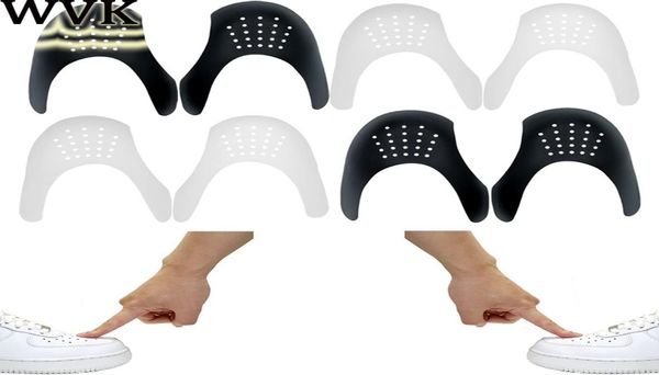 

2pcs crease guard protector shoe anti crease bending crack toe cap support shoe stretcher lightweight keeping shield sneakers2868822, White;pink