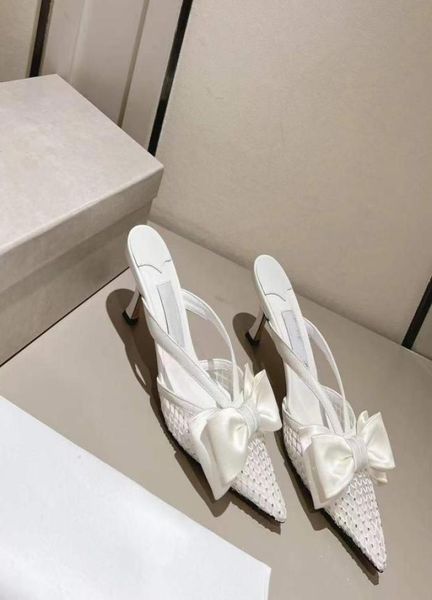 

elegant women designer shoes crystal bow sandals black styles high heels leather pumps rubber wedding party dress ladies size 3541611004