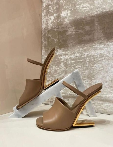 

summer fashion first sandals shoes women open toe slipper pumps sculptural mules fshaped heels lady party wdding dress eu3543 3242136, Black