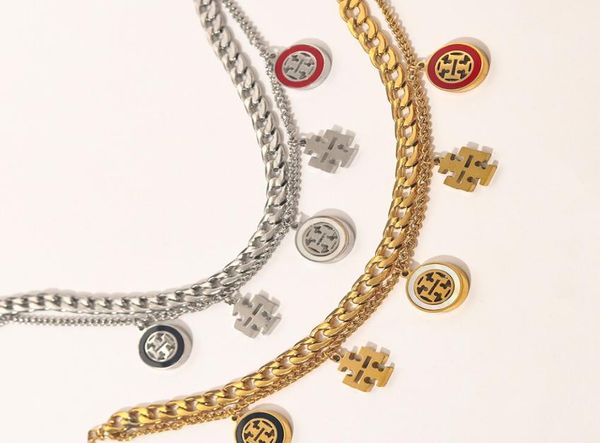 

new style designer jewelry bracelets bangle 18k gold plated 925 silver plated stainless steel wristband cuff chain women bracelet 4980281, Black