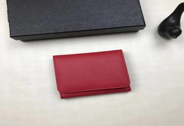

5a luxury designer purse quality card holder genuine leather womens purses mens key ring credit coin mini wallet bag charm 10x9x2c4273176, Red;black
