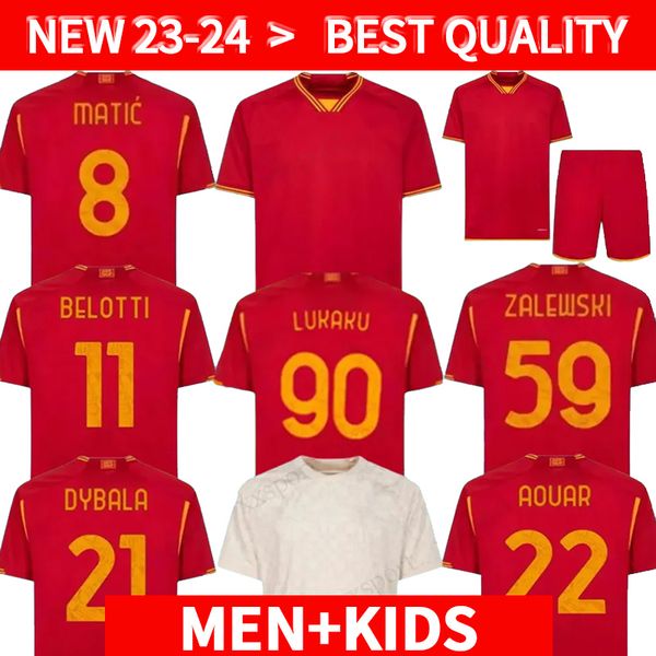 

23 24 lukaku soccer jerseys maglia dybala pellegrini belotti celik abraham 2023 2024 football shirts mancini kumbulla men kids kit el shaara, Black;yellow