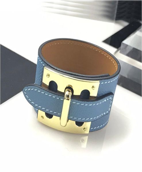 

2020 new fashion stainless steel really leather h letter bangles for women mans punk rock golden brand gold jewelry for women1436890, Black