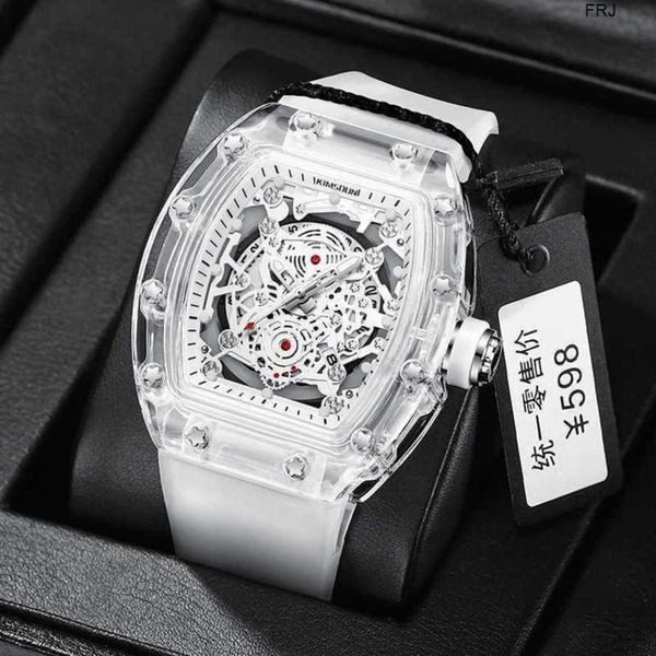 

designer watches richads mile 2023 new high profile miller mechanical premium feeling hollow out dial wine bucket fashion, Slivery;black