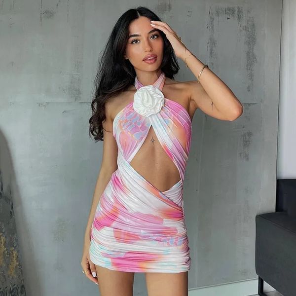 

casual dresses pink 3d flower prom dress printed short mini skirt, Black;gray