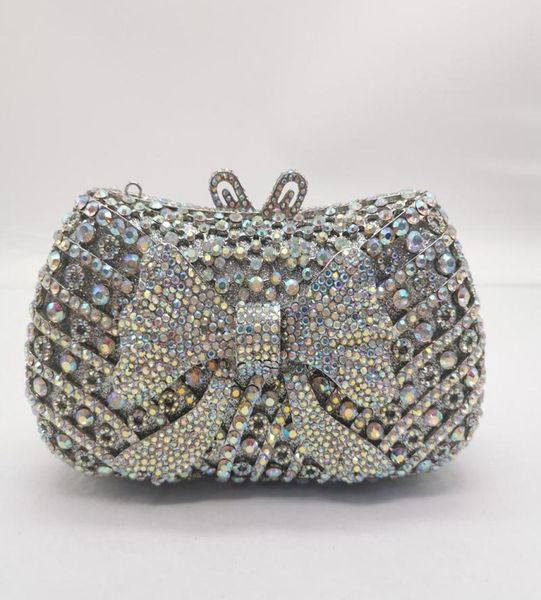 

evening bags bow dark bright gold red sliver color ab diamond women039s clutch bag and wallet party lady crystal wedding bridal8707267
