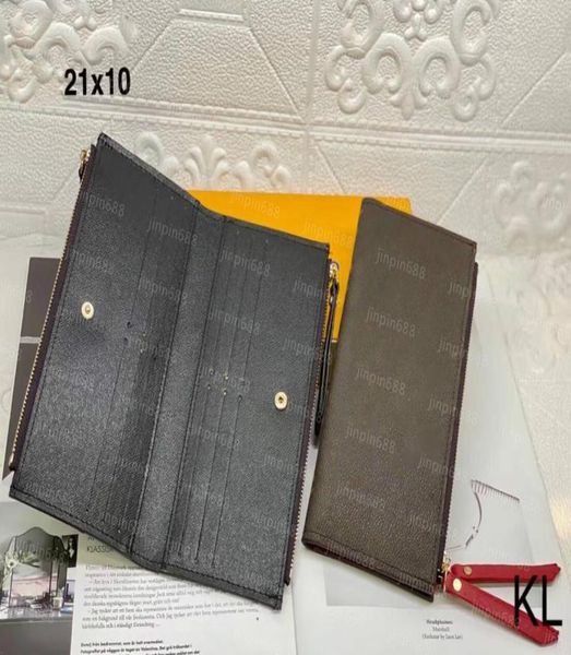 

fashion woman long wallets multicolor coin purse card holder original lady classic double zipper cards holders zippers pouch with 3738719, Red;black