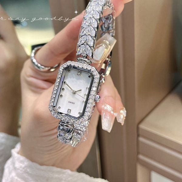 

full diamond women watches designer luxury lady watch fashion wristwatches for womens birthday christmas valentine's mother's day, Slivery;golden