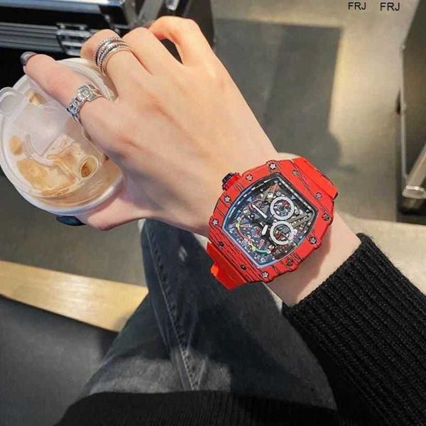 

designer watches richads mile watch non mechanical mens ten brands student trend miller red devil black technology tritium gas, Slivery;black