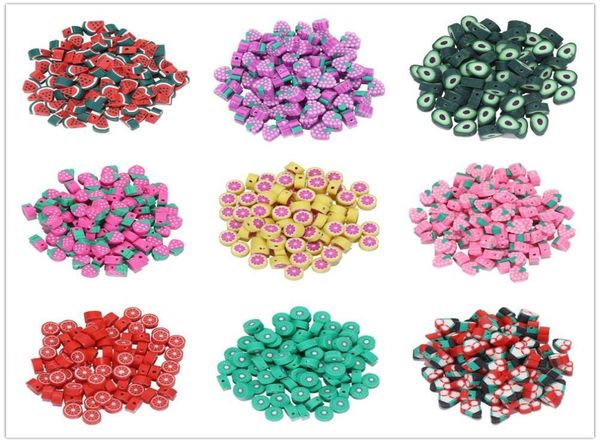 

100pcsset fruit strawberry diy bead for jewelry bracelets necklace making accessiroes crafts apple lemon beads5311459, Black
