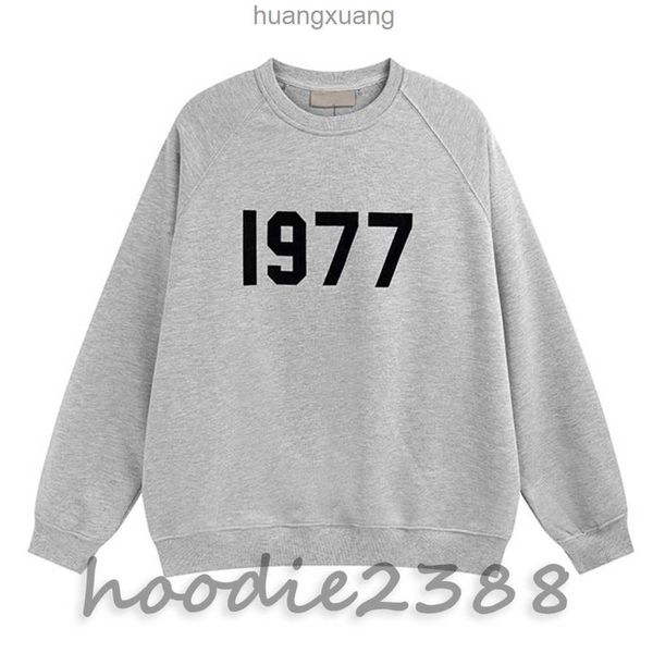 

ess 1977 designer esen men's esenta pullover sweatshirt oversized garment men's and women's long sleeve digital print crewnec, Black